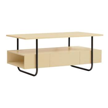 miBasics 36" Songcraft Contemporary 1 Drawer Coffee Table with Shelves Light Maple