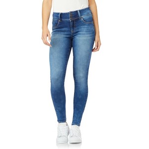 WallFlower Women's Sassy Skinny High-Rise Insta Soft Juniors Jeans (Standard and Plus) - 1 of 3