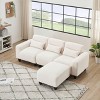 NicBex 84.6 Inch L-Shaped Teddy Fleece Sectional Sofa with Movable Ottoman and 3 Waist Pillows for Living Room,Bedroom,Apartment,Beige - 2 of 4