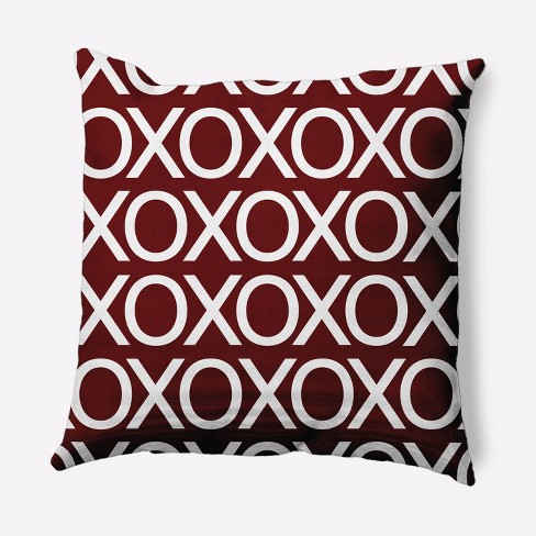 Red Throw Pillow Cases Festive Polylester Linen Kisses Hugs One