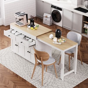 Kitchen Island with 4 Door Cabinet, Spice Rack and 2 Drawers - 1 of 4