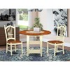 HomeStock 3-Piece Buttermilk and Cherry Finish Round Solid Wood Top Dining Table Set - 2 of 4