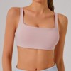 Coolmee Women Double Lined Square Neck Sports Bras Running Fitness Top Wide Strap Yoga Bra Pilates Training Vest Underwear - 3 of 4
