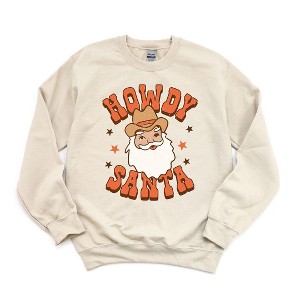 Simply Sage Market Women's Graphic Sweatshirt Retro Howdy Santa - 1 of 2