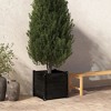 vidaXL Solid Pinewood Garden Planter - Weather-Resistant and Durable Outdoor Planter Box, Black, Square Shape, 19.7"x19.7"x19.7", Easy to Assemble - 2 of 4