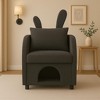 Okak Simple Cute Bunny-Ear Armchair with Built-in Cat & Dog Hideaway,Pet-Friendly Single Sofa Chair for Bedroom,Living Room - 3 of 4