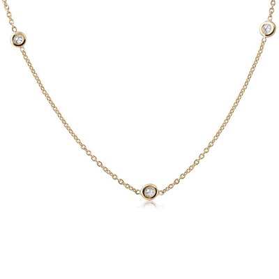 Pompeii3 1/4ct Diamonds By The Yard 18" 14K Yellow Gold Women's Necklace