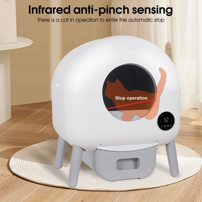 Auto Kitty Litter Box Self Cleaning Smart Cat Litter Box,100L Automatic Cat Box Cleaner App Control Extra Large Litter Robots-Cuddlewood