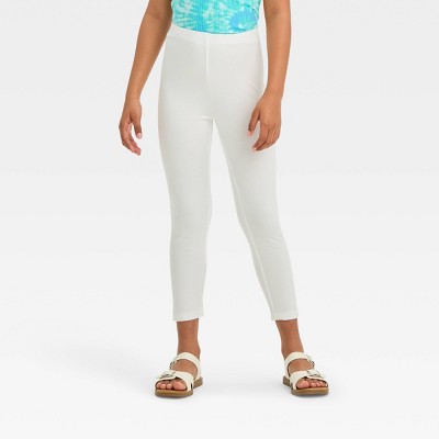 Girls' Capri Leggings - Cat & Jack™ White L : Target