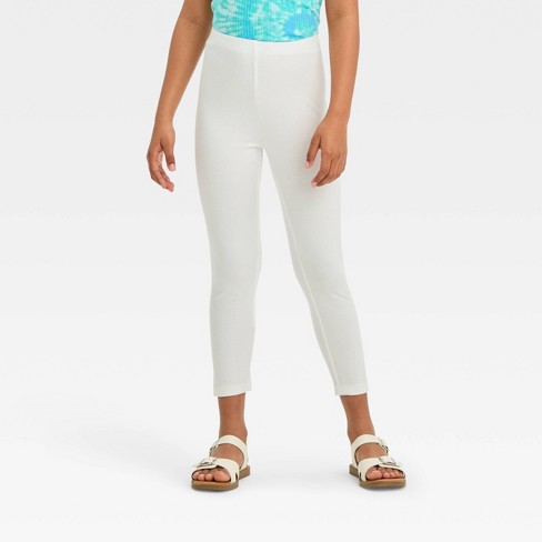 Cat & Jack Girls' Jeans White Capri super stretch adjustable waist 4-5-10-12