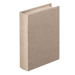 Vintiquewise 8" Classic Linen Book Box – Vintage Decorative Storage Case for Keepsakes, Jewelry, Documents & Home Decor Accent - 1 of 4