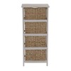 Household Essentials Dresser of 4 Drawers White Sollid Wood and Natural Wicker Baskets - 3 of 4