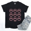 S.W.Smiley Love Smiley Grid - Women's Garment Dyed Graphic T-Shirt - 3 of 4