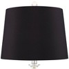 360 Lighting Solange 25" High Modern Luxe Table Lamps Set of 2 Silver Finish Metal Stacked Crystal Black Shade Living Room Bedroom Bedside Nightstand - 2 of 4