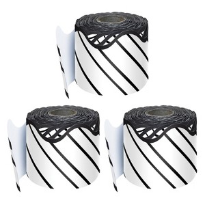 Carson Dellosa Education Kind Vibes Black & White Stripes Rolled Scalloped Border, 65 Feet Per Roll, Pack of 3 - 1 of 3