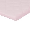 Everyday Kids Pastel Pink Quilted Pack 'n Play Mattress Sheet – Ultra-Soft Portable Crib Fitted Sheet for Baby Girls, Playpen or Mini Crib - 2 of 4