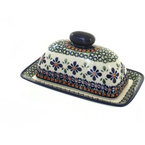 Blue Rose Polish Pottery 1377 Zaklady Butter Dish - 1 of 1