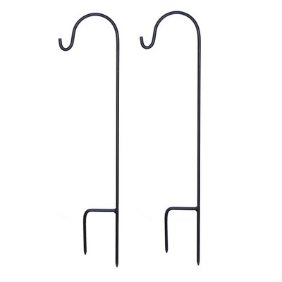 LumaBase Metal Shepherd's Hook, 30" Black - Set of 2