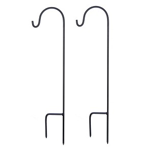 LumaBase Metal Shepherd's Hook, 30" Black - Set of 2 - 1 of 4