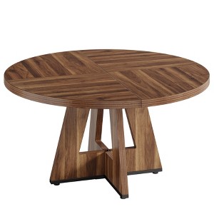 Maliang 47" Round Farmhouse Dining Table for 4 People - 1 of 4