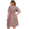 LXT-Plus Size Summer Dress A-Line Swing Floral Party Midi Dresses - 4 of 4