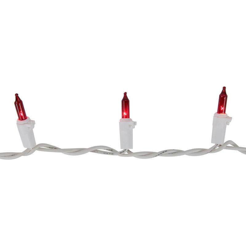 Northlight 35-Count Red Mini Christmas Light Set, 7ft White Wire, 4 of 5