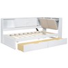 Merax Wooden L-Shaped Daybed with Upholstered Storage Headboard, USB Charging Ports & Storage Bookcase - 4 of 4