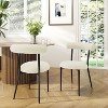 Dining Chairs Set of 2, Modern Dining Chairs with Cushions and Metal Legs, Round Upholstered Chairs for Kitchen, Living Room-Christopher Knight Home - 3 of 4
