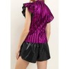Women's Vanity Metallic Rib Ruffle Top - BiBi - 4 of 4