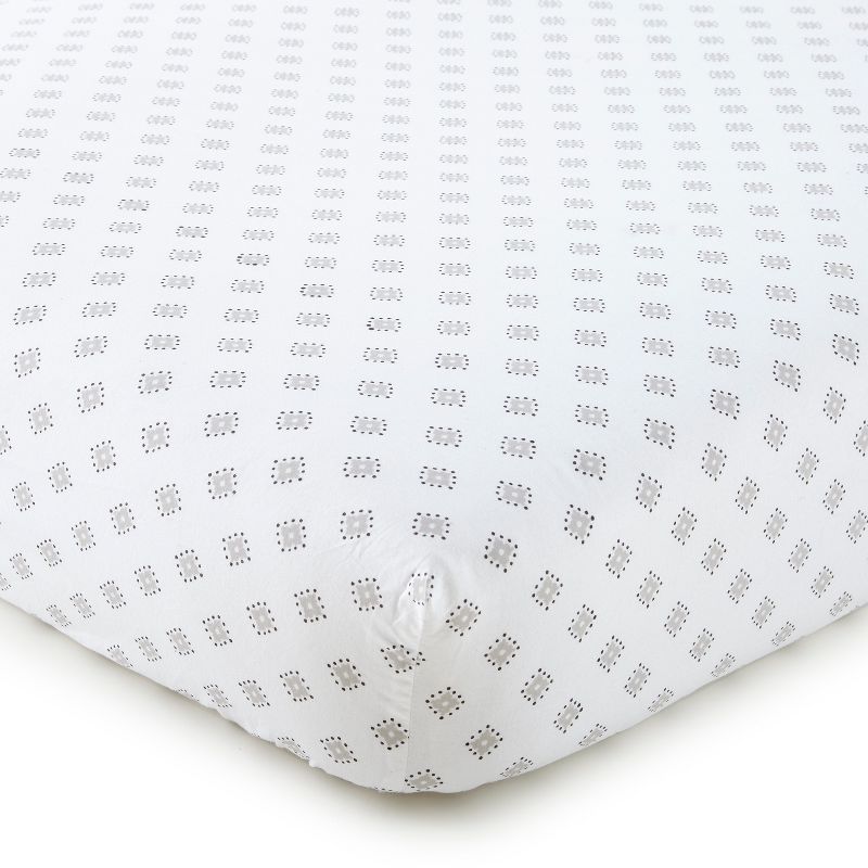 Willow Medallion Grey Fitted Sheet  - Levtex Baby, 1 of 4