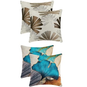 REGALWOVEN 4 Pcs Leaves Pattern Throw Pillow Covers for Home Decor Bedroom Couch 18" x 18" - 1 of 4