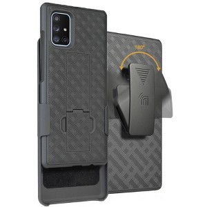 Nakedcellphone Case with Stand and Belt Clip Holster for Samsung Galaxy A71 5G - Black - 1 of 4