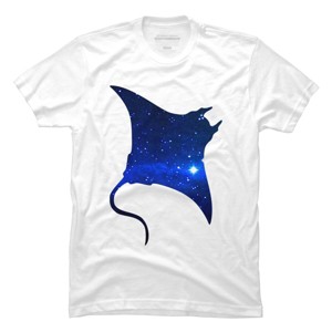 Men's Design By Humans Space Manta Ray By Shrenk T-Shirt - 1 of 4
