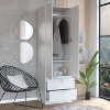 Gulches Modern 76" High Armoire Wardrobe Closet, Double Door, 2 Drawers, One Shelf, Hanging Rod - 2 of 4