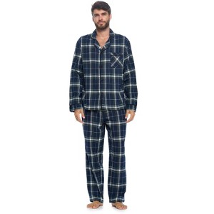Ashford & Brooks Mens Flannel Plaid Pajamas Long Pj Set - 1 of 4