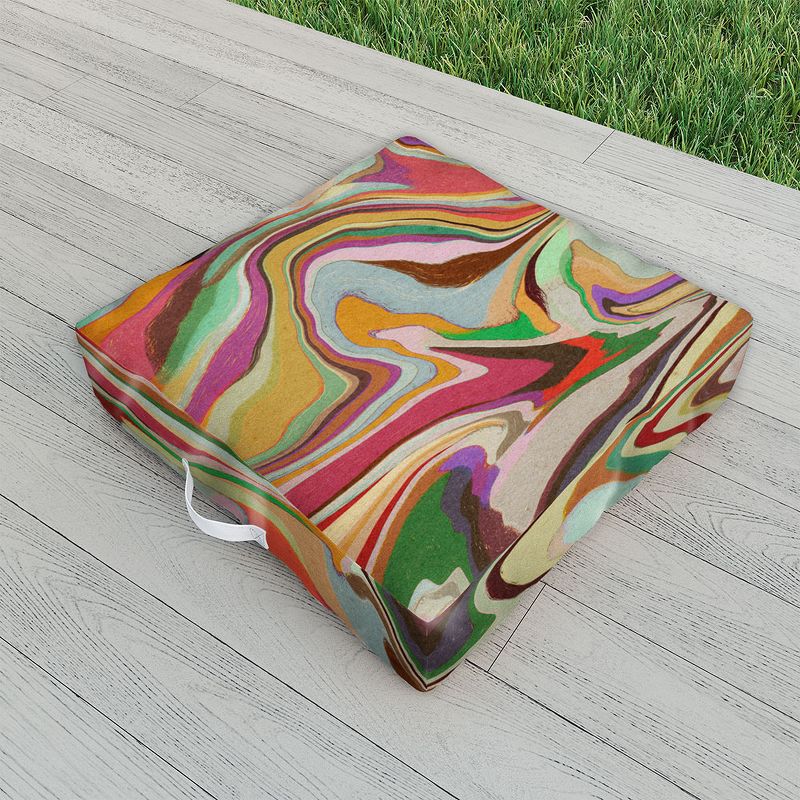 Alisa Galitsyna Colorful Liquid Swirl Outdoor Floor Cushion - Deny Designs, 2 of 3