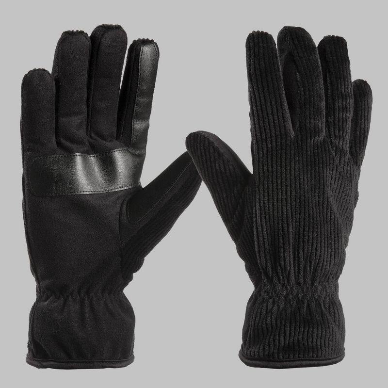 Isotoner Men's Handwear Corduroy Microsuede Palm Gloves, 1 of 5