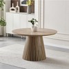 Racxily Wood Dining Table, Modern Oval Kitchen Table with Stylish Dual - Pillar Design, Perfect for Home Dining & Gathering - 3 of 4