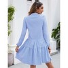 Clearlove Women's Summer Dresses Casual V Neck Button Down Long Sleeve Floral Print Loose Flowy Shirt Dress - 4 of 4