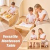 Aoibox Montessori Weaning Table and Chair Set for Toddlers 1-3 Wooden Kids Table Chair for Eating Learning Playroom Home - 3 of 4