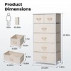 Pellebant 6-drawer Chest Vertical Dresser Storage Tower for Bedroom Steel Frame Wood Top - image 3 of 4