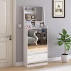 Shoe Racks With 4 Mirrors,Shoe Storage Cabinet With 3 Layer Storage Design,Modern Storage Cabinet Shoes-Cuddlewood - 2 of 4