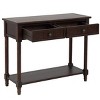 35" Traditional Console Table with 2 Drawers & Bottom Shelf,Solid Wood Slim Entryway Table for Hallway,Living Room-Baofuwish - 3 of 4