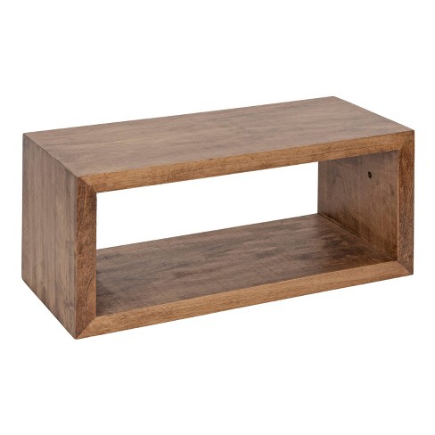 Kate and Laurel Wessler Farmhouse Box Shelf, 18 x 8 x 8, Rustic