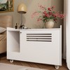 Cat Litter Box Enclosure, Hidden Litter Box Furniture with Wheels, Pet House Decorative Side End Table, Flip-Down Opening Litter Box Cabinet - 2 of 4