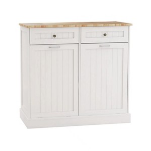 GlasFlength Decorative Storage Cabinet, 2-Door Cabinet with Two Drawers and Two Shelves for Kitchen, Dining Room, White, 39.37"*13.78"*35.43" - 1 of 4