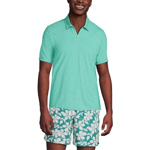 Lands' End Men's UPF 50 Short Sleeve Johnny Collar Polo Rash Guard Shirt - 1 of 3