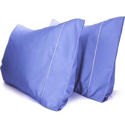 LuxClub 2 PC Performance Microfiber Solid Pillowcase Set