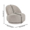 GDFStudio Raymond Modern 32" Metal and Velvet Upholstered Swivel Chair - 3 of 4