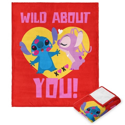 Disney Lilo and Stitch Wild Valentine Silk Touch Throw Blanket 50x60 Inches